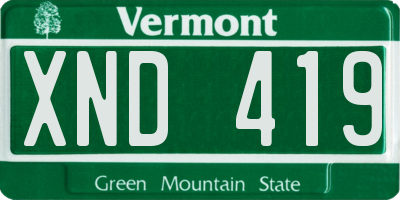VT license plate XND419