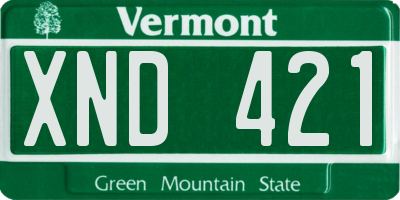 VT license plate XND421
