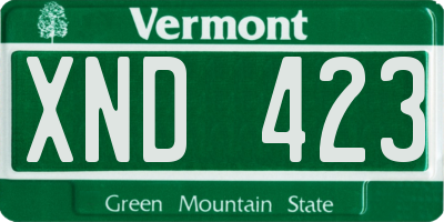 VT license plate XND423