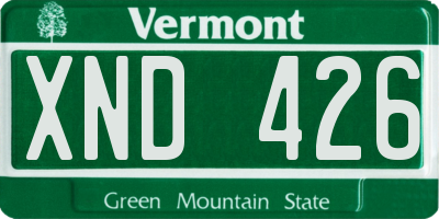 VT license plate XND426