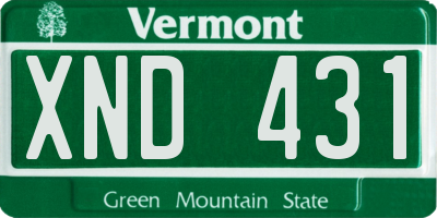 VT license plate XND431