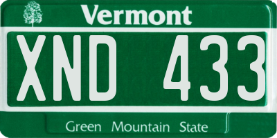 VT license plate XND433