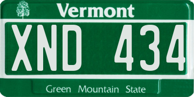 VT license plate XND434