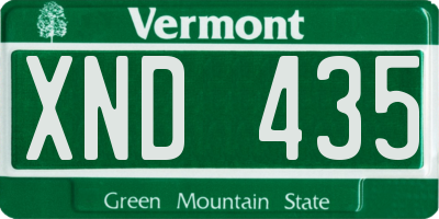 VT license plate XND435