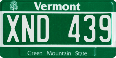 VT license plate XND439