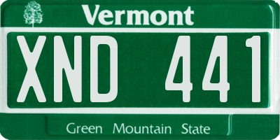 VT license plate XND441