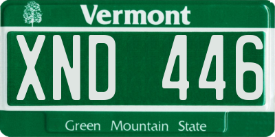 VT license plate XND446