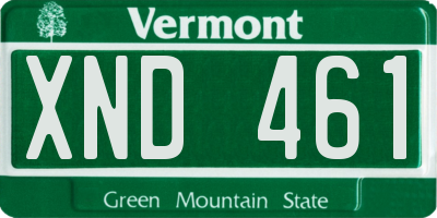 VT license plate XND461