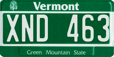 VT license plate XND463