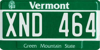 VT license plate XND464