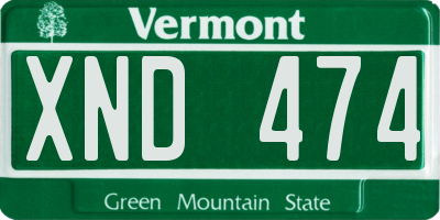 VT license plate XND474