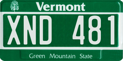 VT license plate XND481