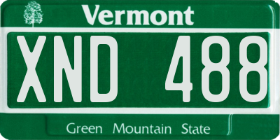 VT license plate XND488