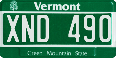 VT license plate XND490