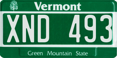 VT license plate XND493
