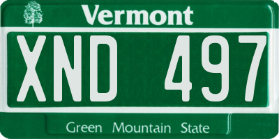 VT license plate XND497