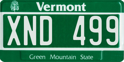 VT license plate XND499
