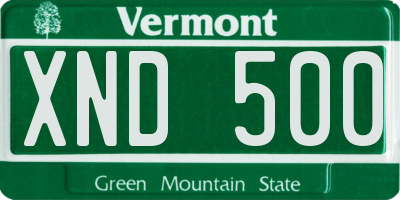 VT license plate XND500