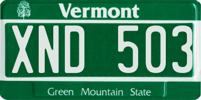VT license plate XND503