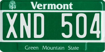VT license plate XND504