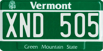 VT license plate XND505