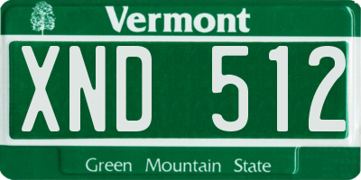 VT license plate XND512