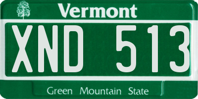 VT license plate XND513