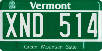 VT license plate XND514