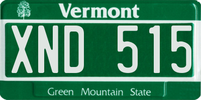 VT license plate XND515