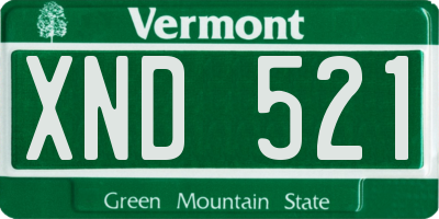 VT license plate XND521