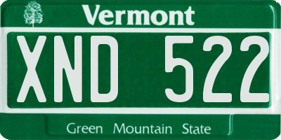 VT license plate XND522