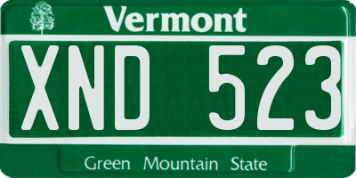 VT license plate XND523