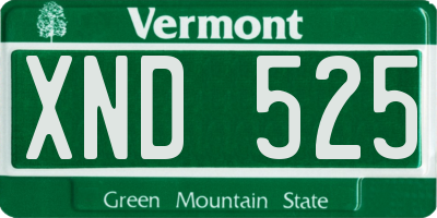 VT license plate XND525