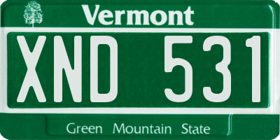 VT license plate XND531