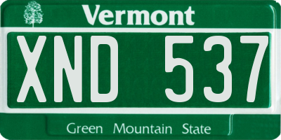 VT license plate XND537