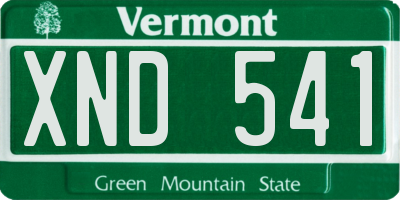 VT license plate XND541