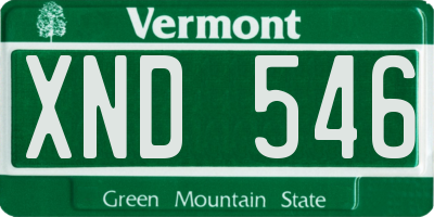 VT license plate XND546