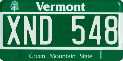 VT license plate XND548