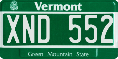 VT license plate XND552