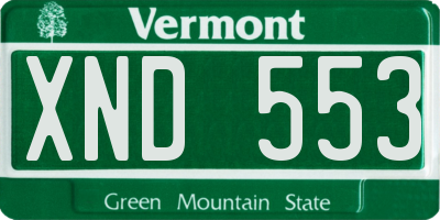 VT license plate XND553