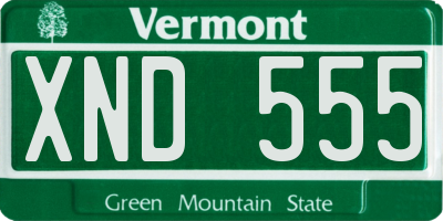 VT license plate XND555