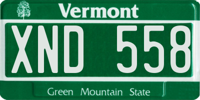 VT license plate XND558
