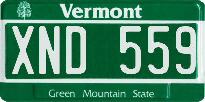 VT license plate XND559