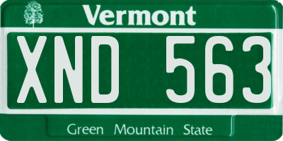 VT license plate XND563
