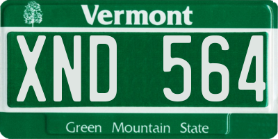 VT license plate XND564
