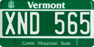 VT license plate XND565