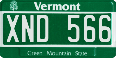 VT license plate XND566