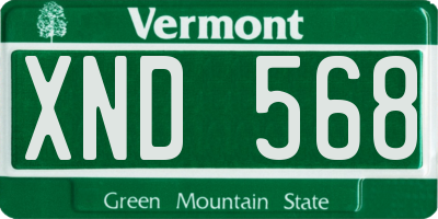 VT license plate XND568
