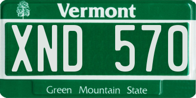VT license plate XND570
