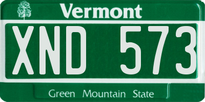 VT license plate XND573